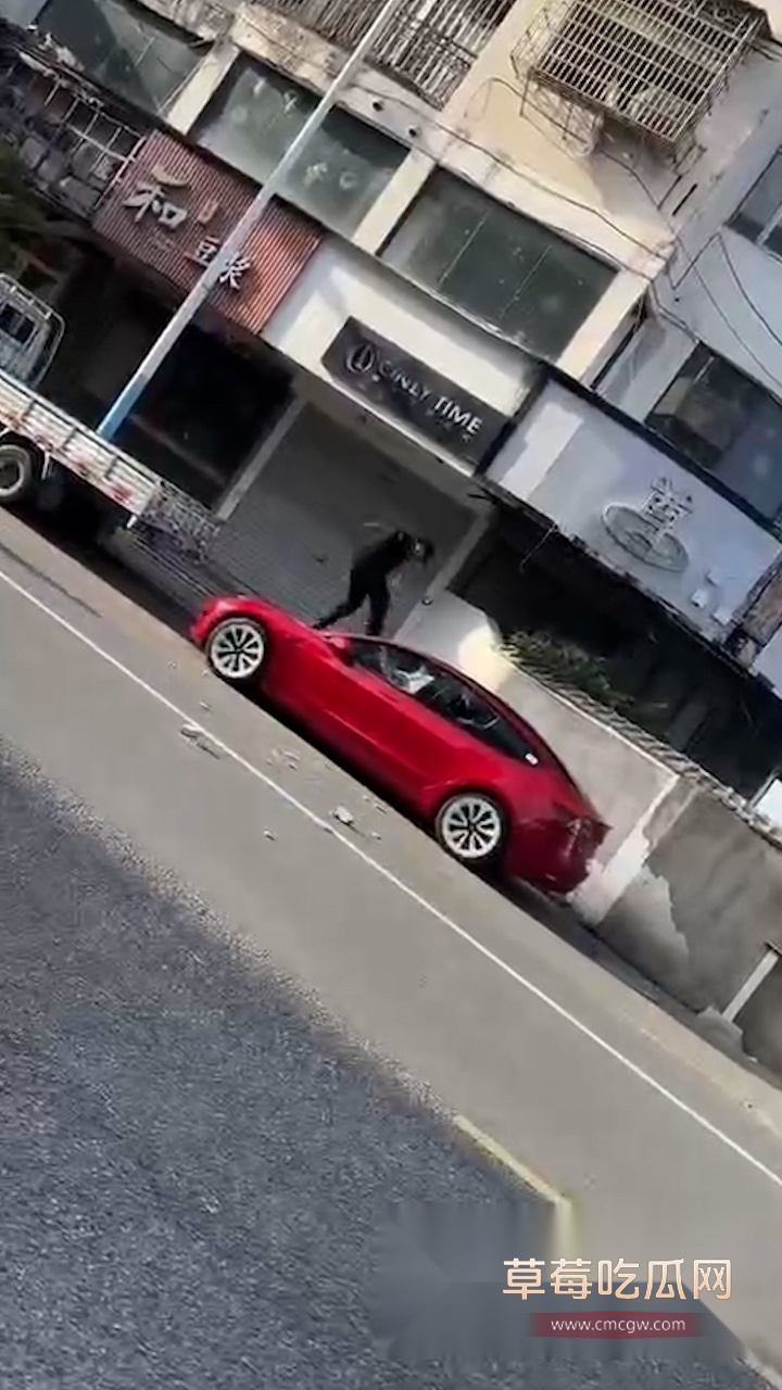 保安砸特斯拉 (2)