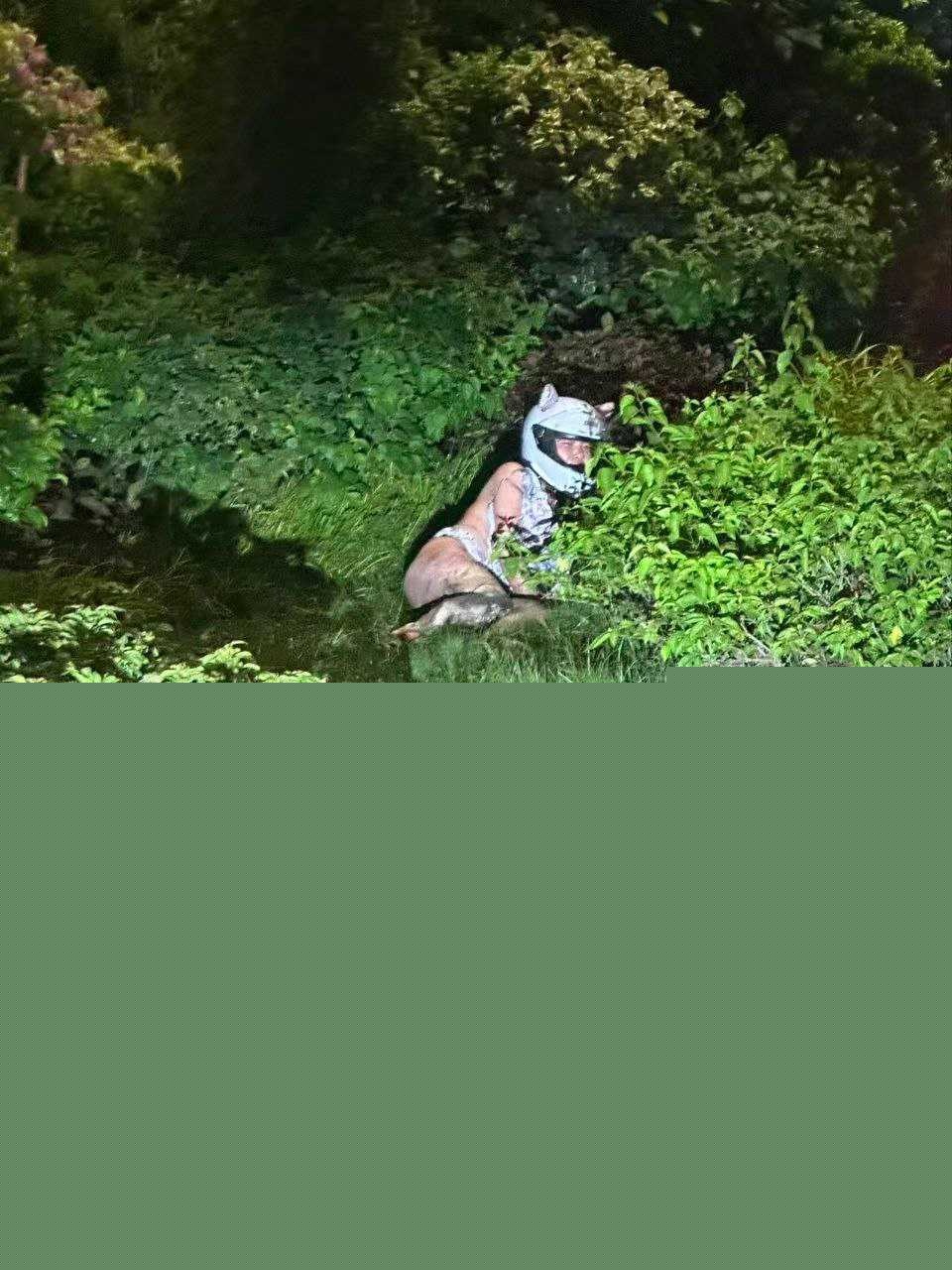 女孩子骑电动车着火 2