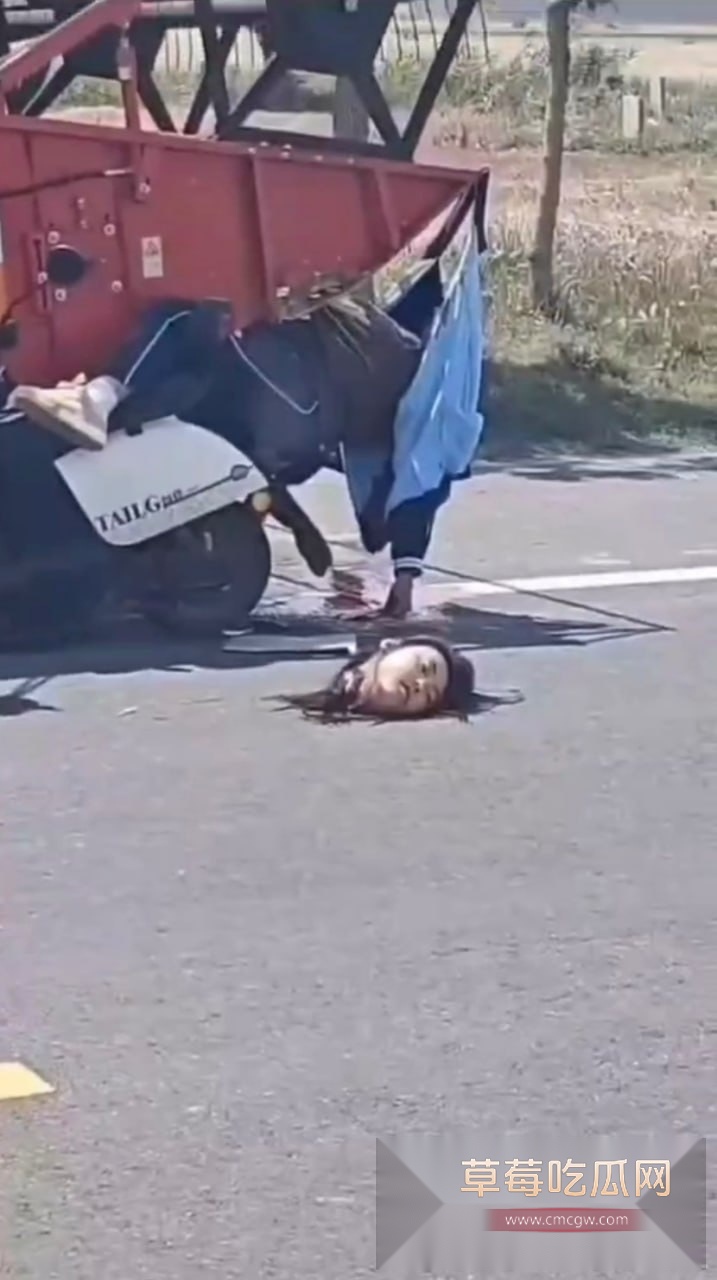 开摩托撞上收割机 3