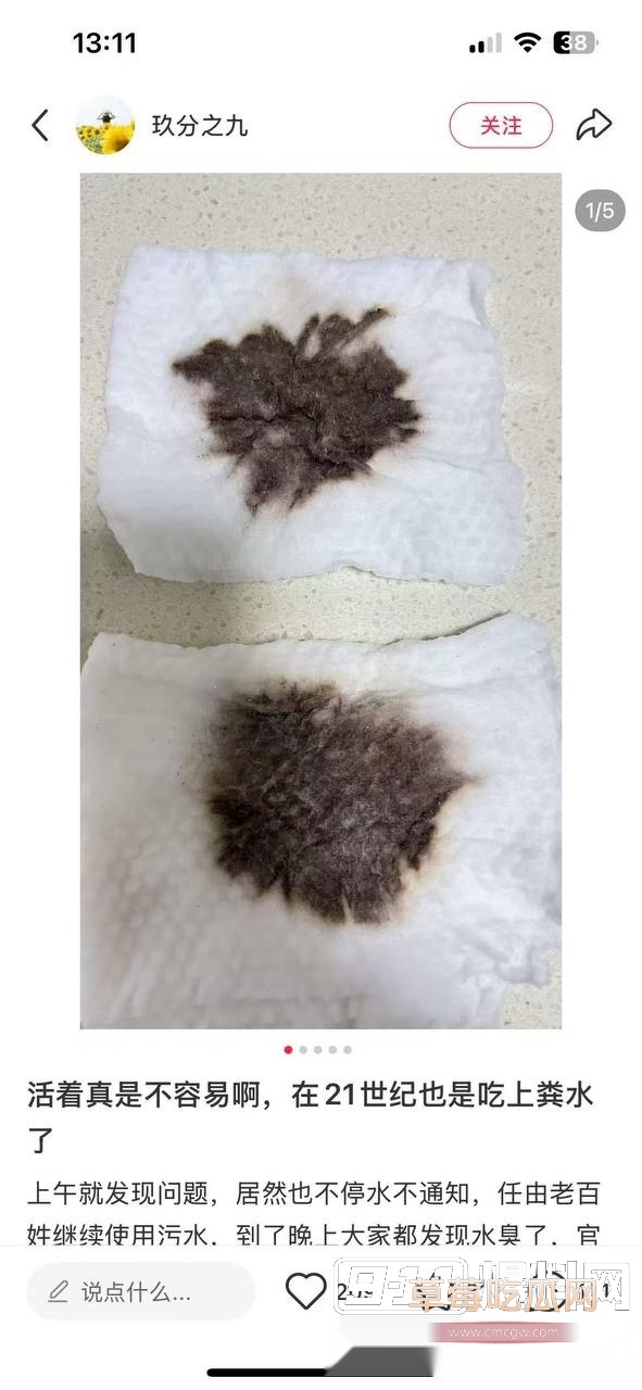 杭州余杭区自来水惊现粪水6