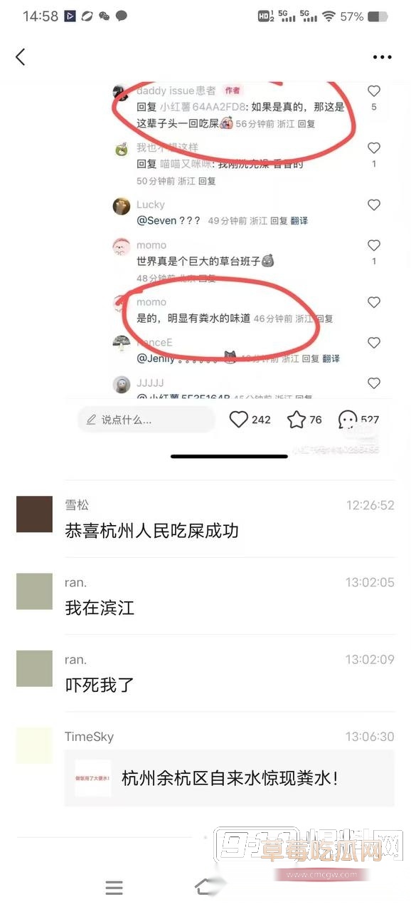 杭州余杭区自来水惊现粪水13