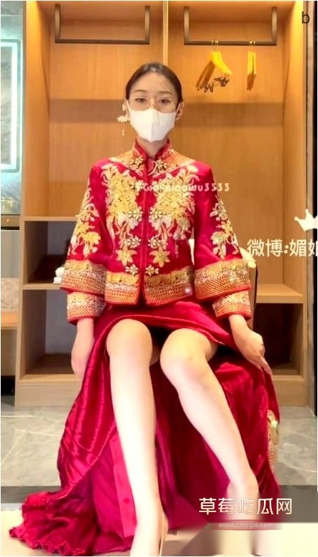 抖音微博御姐女神媚娘白玉花足控腿控丝袜婚纱中式新娘大合集 1