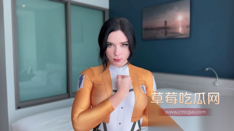 欧美网黄SweetieFox身着三笠Cos服被深喉狂操 1