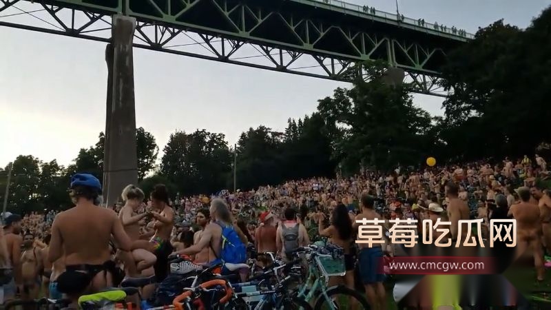 波特兰万人裸体自行车夜骑1