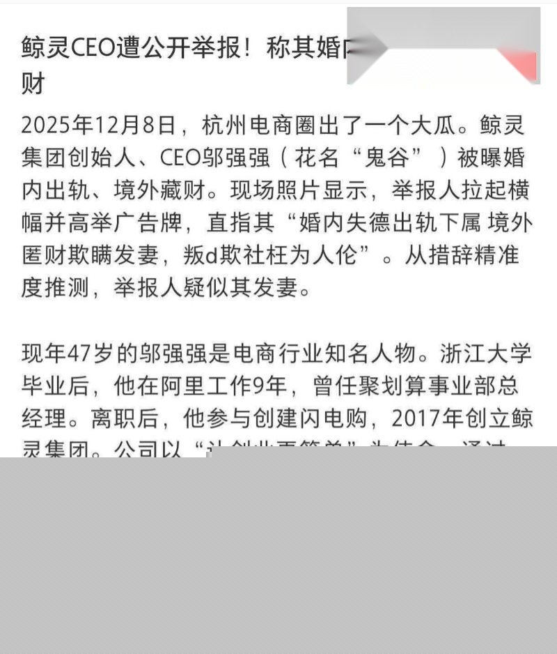 鲸灵CEO邬强强被公开举报3 鲸灵CEO邬强强被公开举报3