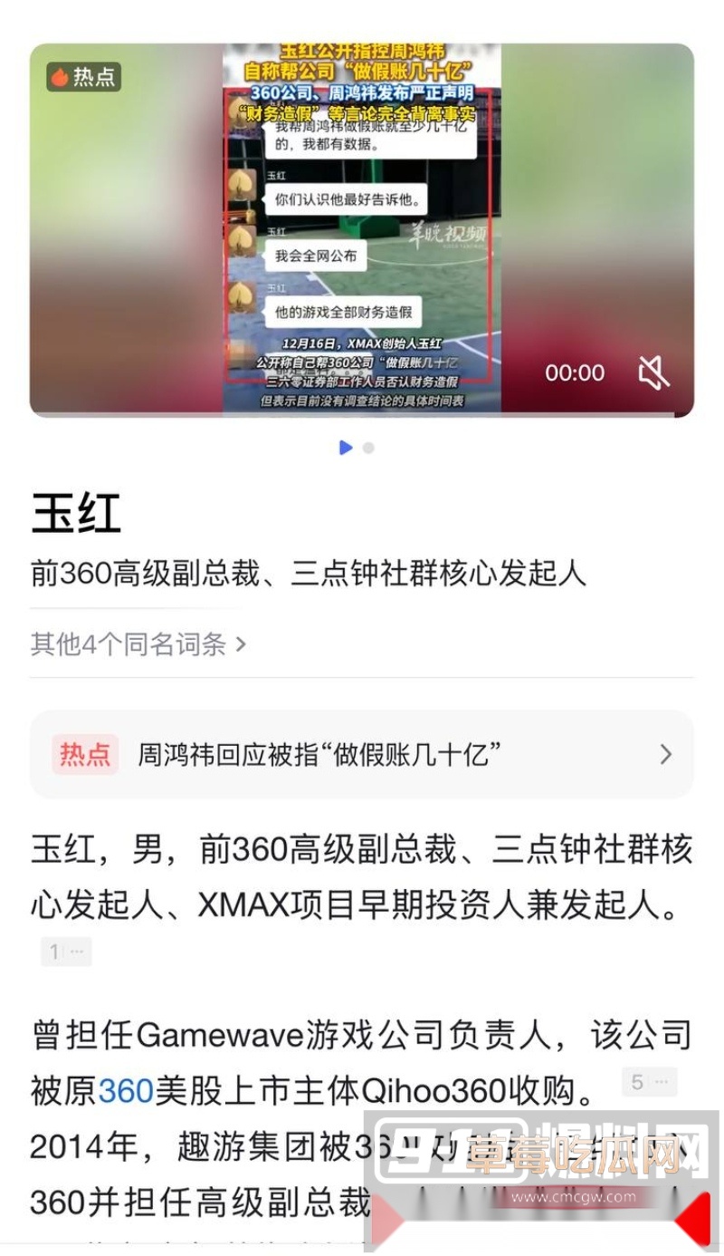 前360高级副总裁玉红疯了！群内公开炮轰前老板周鸿祎财务造假  18