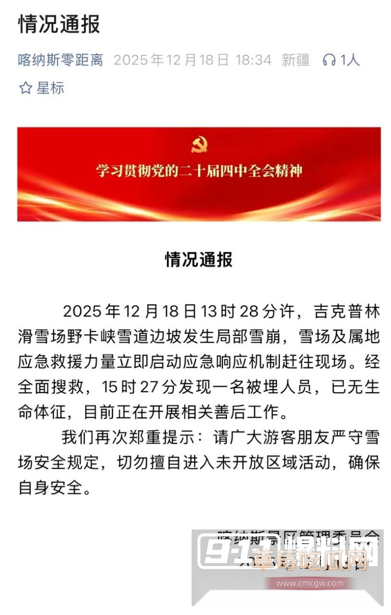 新疆禾木吉克普林滑雪场突发雪崩 6