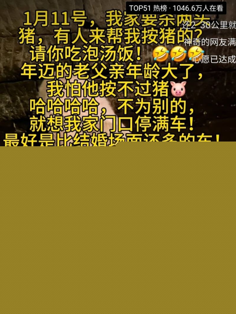 抖音重庆呆呆杀猪按猪帖子1 抖音重庆呆呆杀猪按猪帖子1