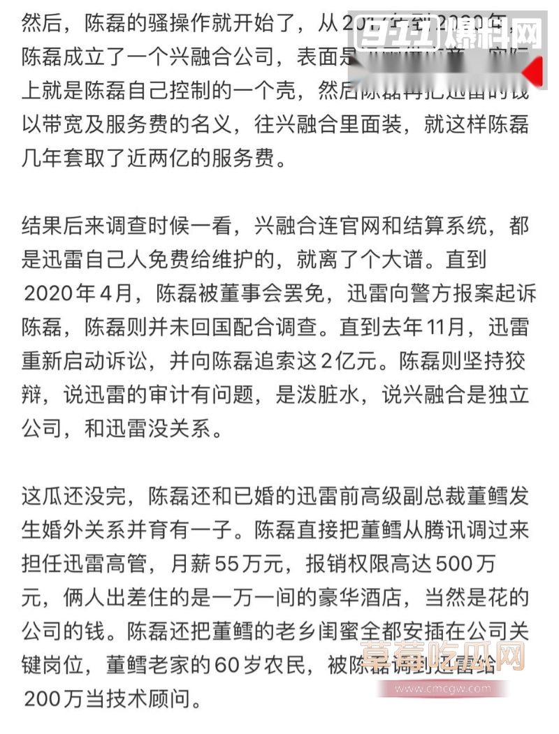 迅雷前CEO陈磊事件详情3 迅雷前CEO陈磊事件详情3