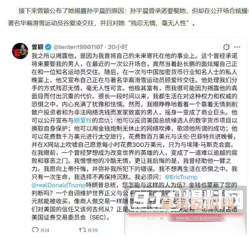 币圈大佬孙宇晨被前女友手撕 称其操控TRX圈钱 22