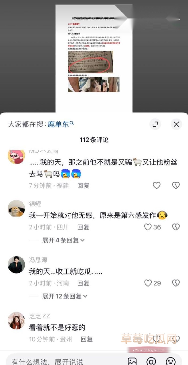 网友在评论区对鹿单东的评论4