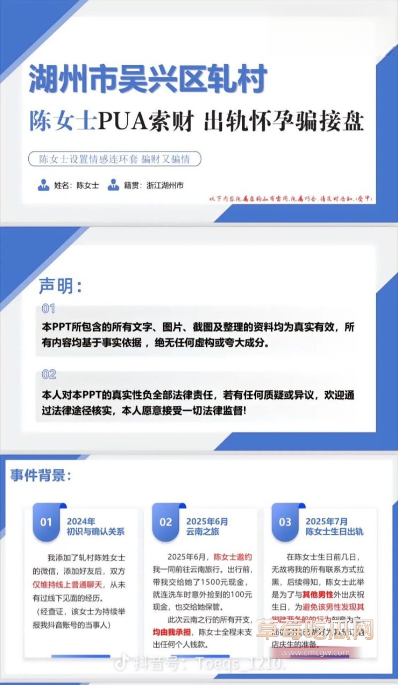 织里轧村陈女士出轨事件PPT2