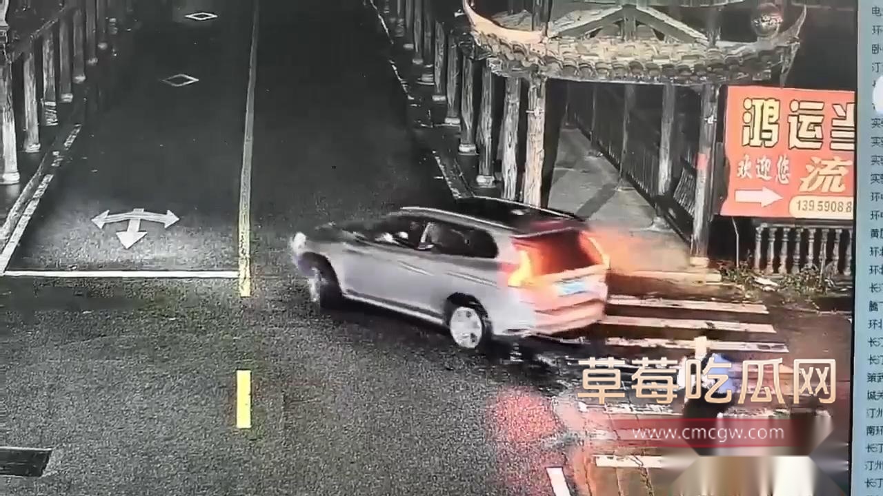 高颜值美妻新手开车操作不当疑似酒驾 致使银色SUV失控坠河1