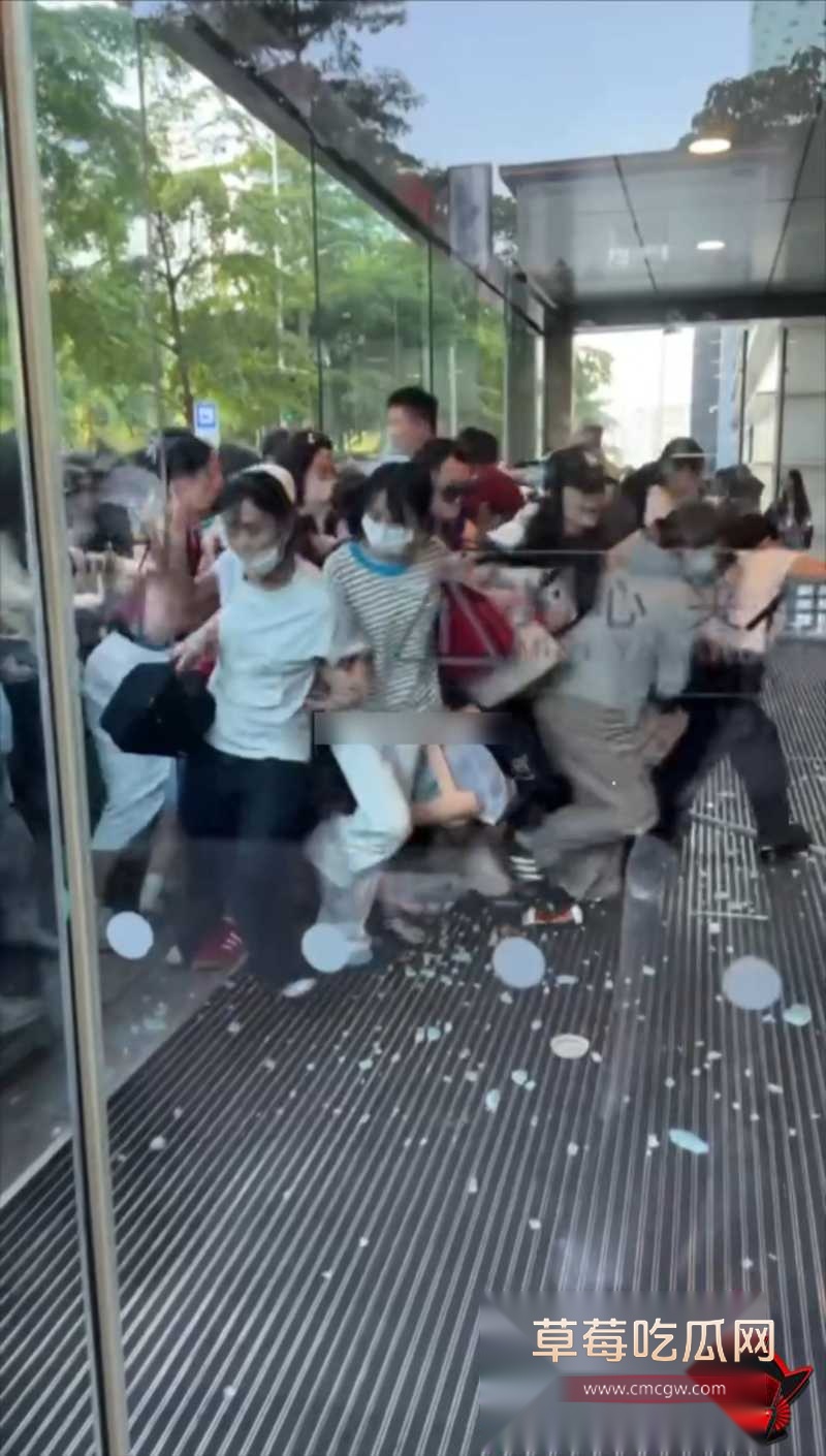 张凌赫狂热女粉丝挤碎玻璃门 6 张凌赫狂热女粉丝挤碎玻璃门 6