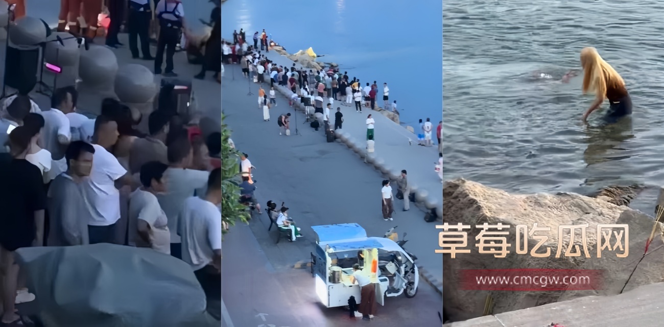 贵港大东码头女孩落水黄毛女生下水营救.jpg